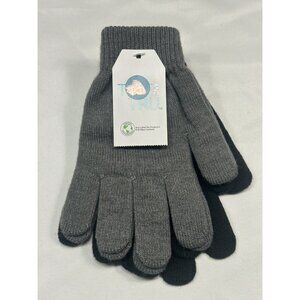 NEW time and tru womens 2 pairs winter gloves black & grey